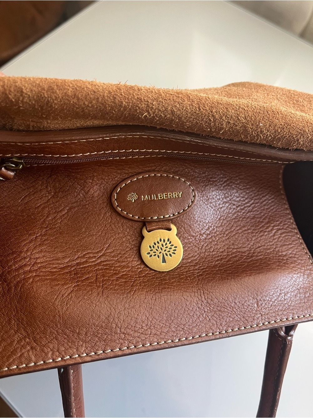 MULBERRY SMALL OAK BROWN GRAINED LEATHER BAYSWATER SATCHEL - Picture 13 of 16